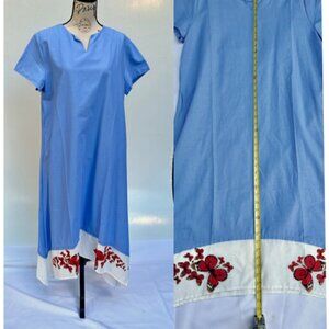 Butterflies in Blue Maxi Dress XL